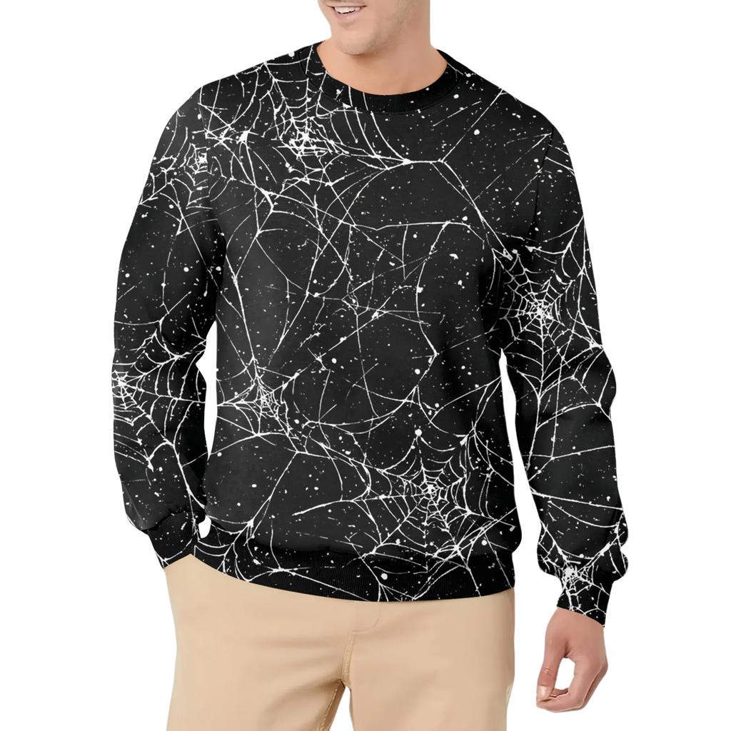 Men's Casual Fashion Printed Round Neck Pullover Sweatshirt