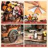 ROBOTIME 3D Wooden Puzzle, Blossom Cart, DIY Assembly Kit, Summer Vacation Craft Kit, Perfect Gift for Adults and Kids, Time Killer, Relaxing Time,