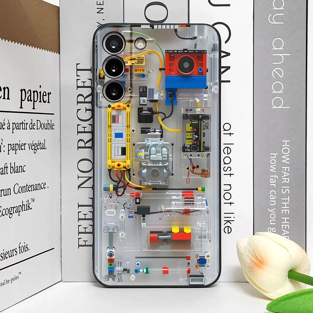 Advanced Circuit Board Phone Case for Samsung Galaxy S25 Edge S24 S23 S22 S21 S20 Ultra Plus FE A55 Shockproof Soft Cover Fundas
