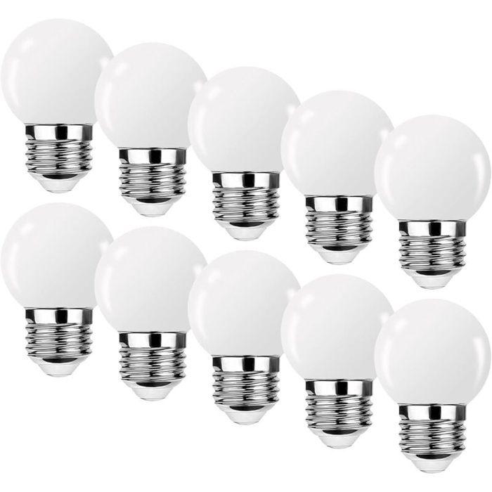 Ampoule LED E27 G45 3W (280 lm) Blanc chaud - Mini globe, Lot de 10