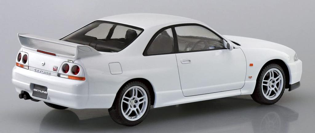 AOSHIMA The Snap Kit Series Nissan R33 Skyline White Color Coded Plastic Model 1/32 GT-R 15-C