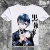 Black Butler Kuroshitsuji Anime Manga T-Shirt White Costumes White New