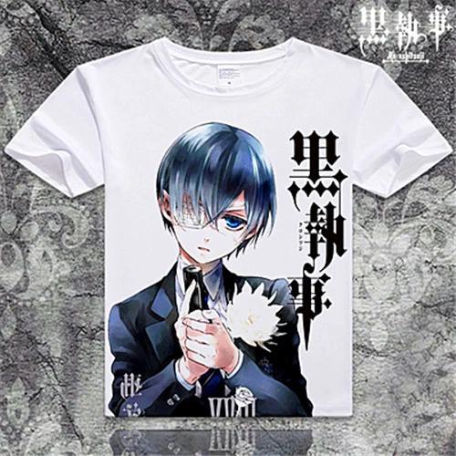 Black Butler Kuroshitsuji Anime Manga T-Shirt White Costumes White New M