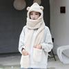 Hat Scarf Gloves Integrated Winter Fleece Cute Warm Plush Hat Thickened Ear Protection Neck Protection Cycling Neck Protection