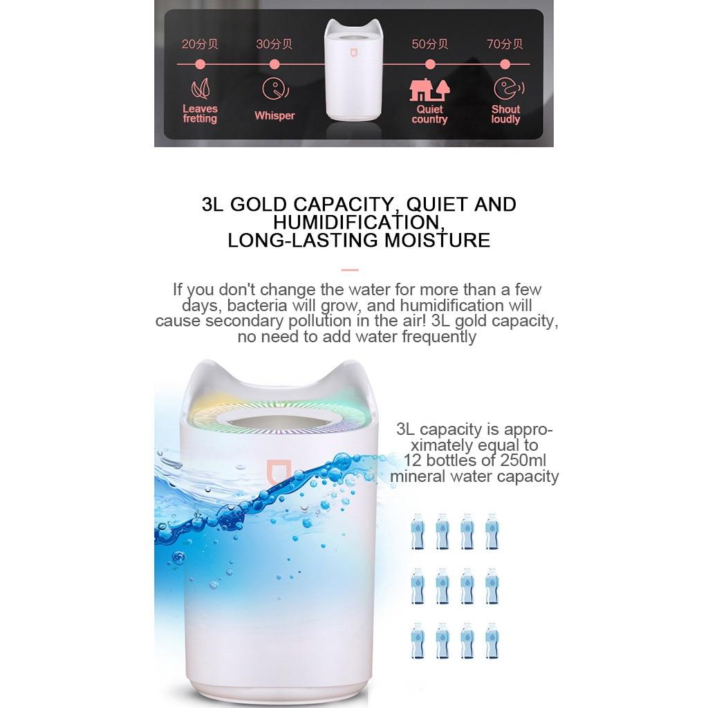 Humidificador de Aire Creativo para el Hogar Humidificador de Escritorio de Llenado Superior USB Gran Capacidad Doble Boquilla de Escritorio Doble Boquilla Doméstica Silencioso