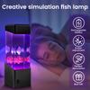 Fish Lava Lamp USB/Battery Operated LED Fish Night Light Auto Color Changing Simulated Fish Aquarium Night Light with 2Fake Fish