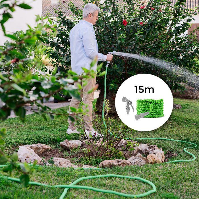 Pack Pistolet d'arrosage - INNOVAGOODS - Forzater InnovaGoods - 8 jets - Réservoir 100 ml - Tuyau extensible 15 m