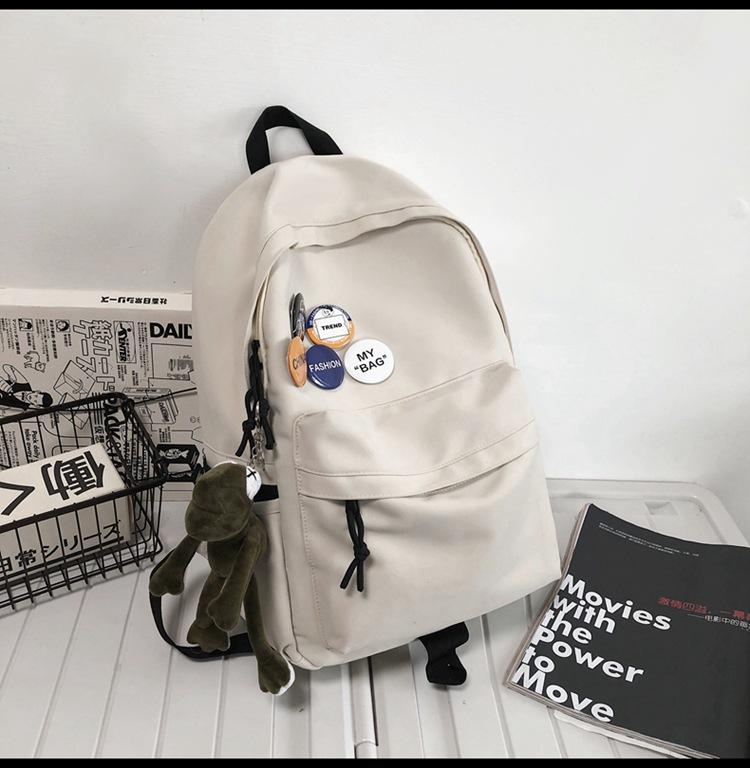 Schoolbag backpack casual simple summer new Korean version ins wind backpack large capacity boys and girls school bag