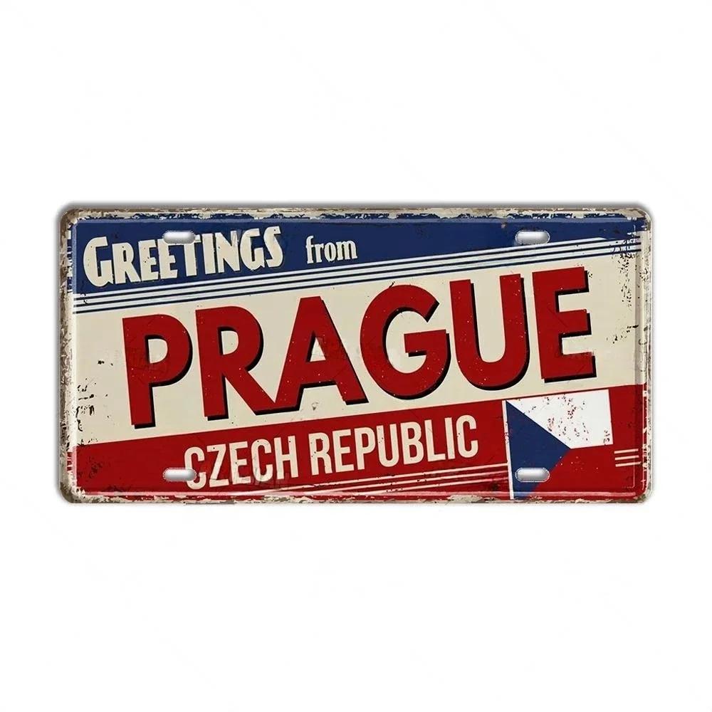 Paesi Bassi BELGIO AUSTRIA CECHIA POLONIA Targa Landmark Città Segno in Metallo Decorativo Targa per Veicoli Man Cave Bar Decorazione da Parete