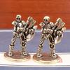 Retro Brass Skeleton Warrior Statue Desktop Ornaments Home Room Decorations Vintage Crafts Skeleton Man Figurines Miniatures