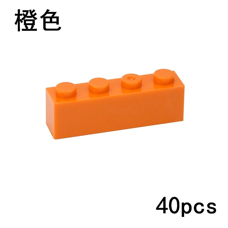 40PCS DIY 1x4 Dots Thick Figures Bricks Educational Creative Size 1*4 Dots Building Blocks Compatible With 3010 Toy For Children