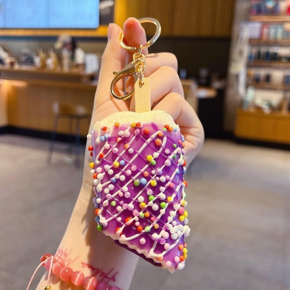 Cartoon Design Simulation Food Keychain Simulated Ice Cream Creative Keychain Gifts