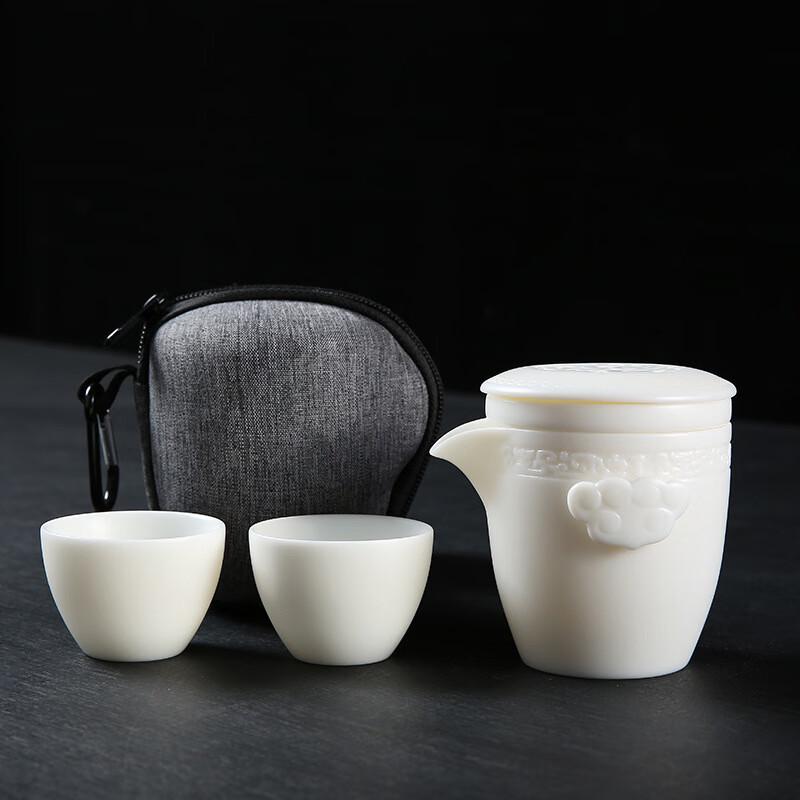 Nordic Mutton-Fat Jade White Ceramic Quick Brew Tea Set