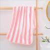 Soft Absorbent Coral Fleece Face Towel - Simple Stripe Design for Adults