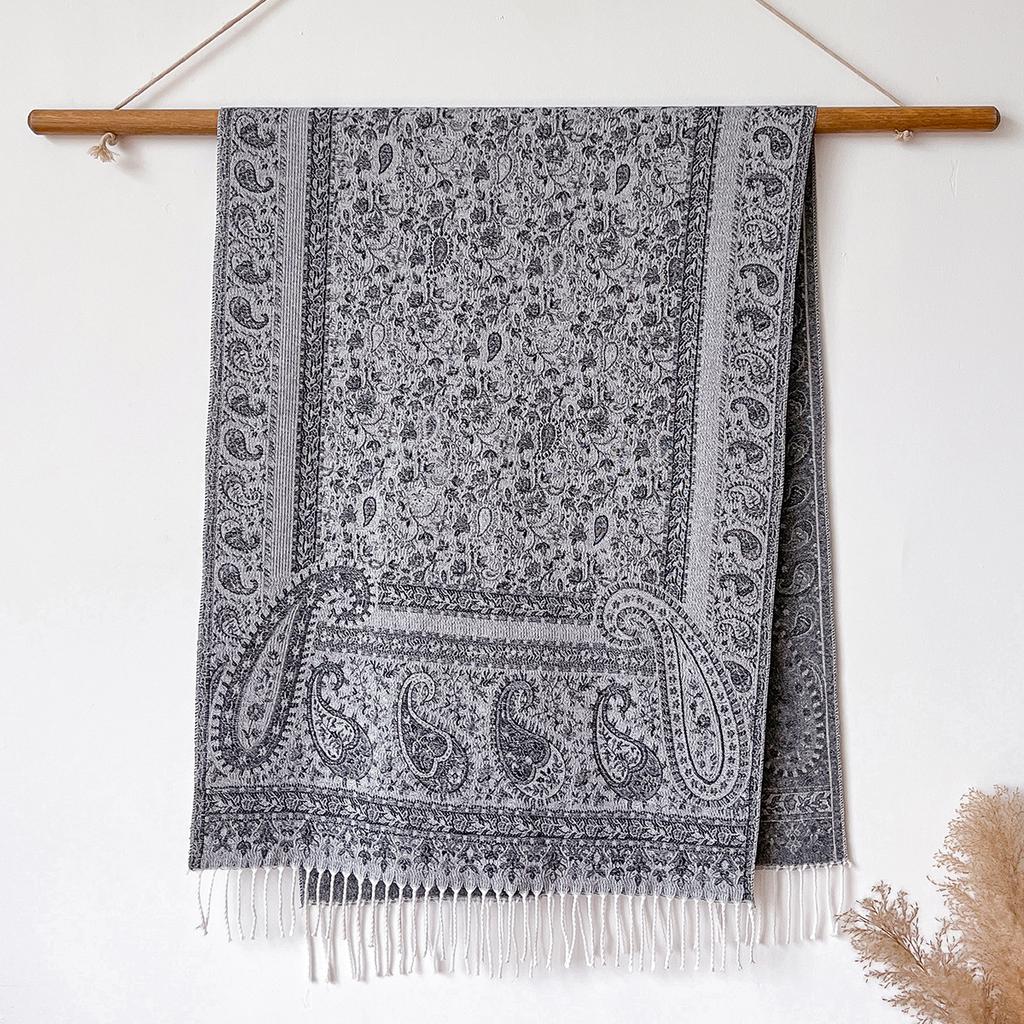 Ethnic Style Jacquard Cashew Flower Travel Scarf Women's Jacquard Fringed Scarf Thickened Extra Long Cape Shawl