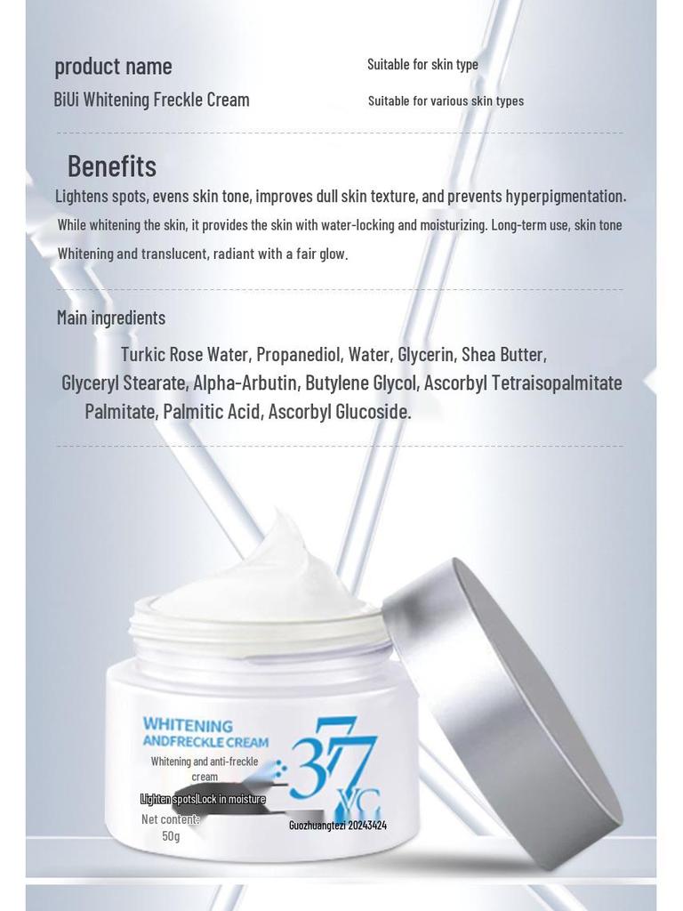 Whitening Spot Removal Cream with Niacinamide - Brightening & Hydrating Skincare for Autumn/Winter