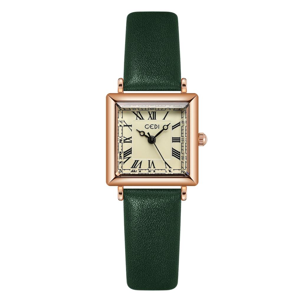 Student Vintage Watch Exquisite Small Square Disc Belt Watch Ladies Waterproof Quartz Watch