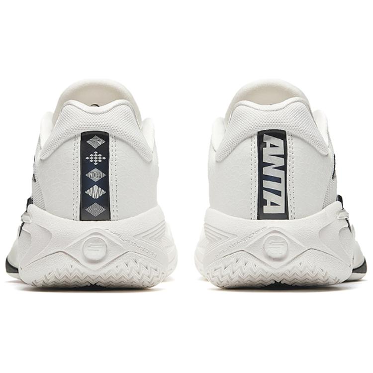 New Anta Slip Resistant And Abrasion Resistant Support Low top Basketball Shoes Men's White Black 112431106-3