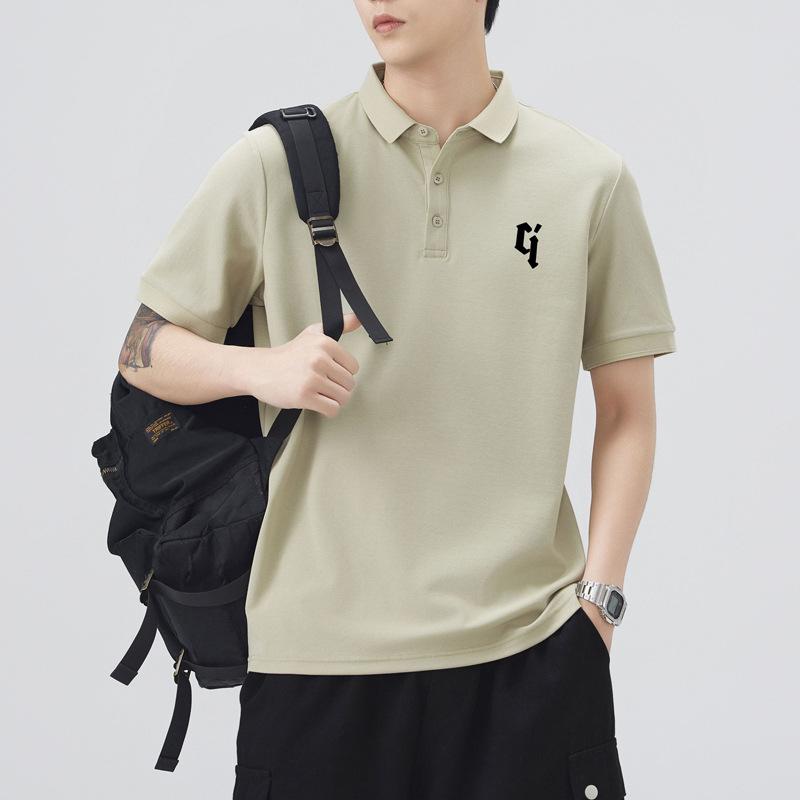 Summer Thin Three-dimensional Silicone Printed Short-sleeved POLO Shirt Men's T-shirt Top