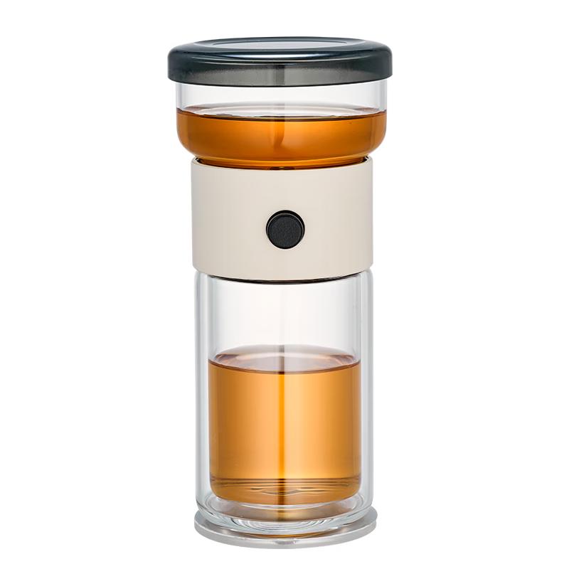 Portable Double-Layer Glass Tea Infuser Cup