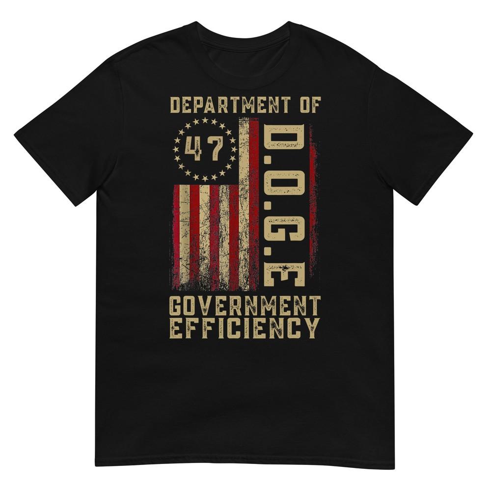 

D.O.G.E DOGE Department Of Government Efficiency US Flag T-Shirt 3XL