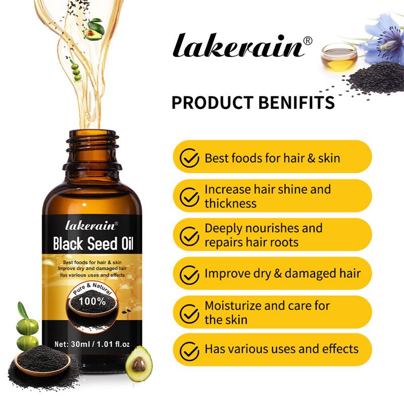 Moisturizing Hair Black Seed Oil Hair Nutrition Eyelash Eyebrow Liquid Multi-functional Black Seed Oil