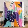 Abstract Tropical Leaf Pattern Patterned Flannel Blanket Perfect for the Bedroom Living Room, Sofa, or a Little Nap