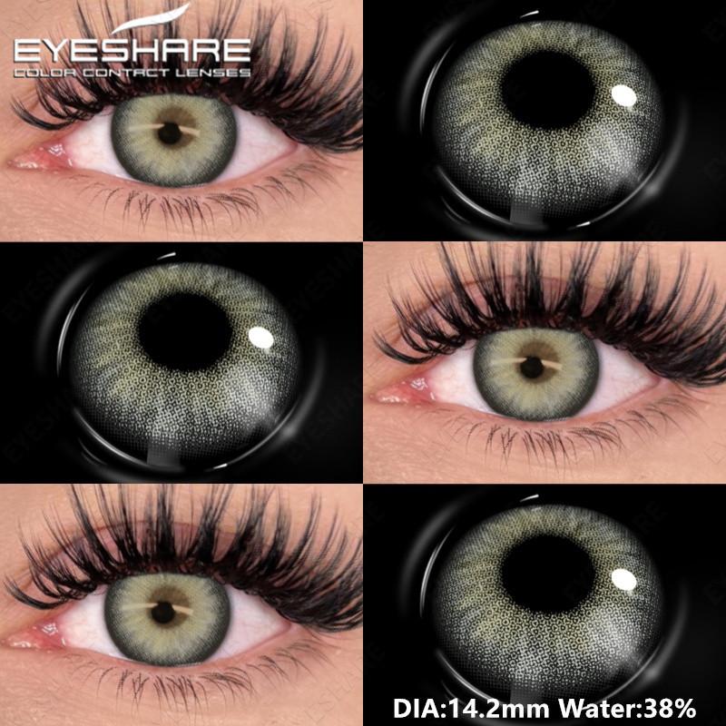 EYESHARE 1 Pair Fashion Colored Contact Lenses for Eyes Black Pupils Blue Green Cosmetics Yearly