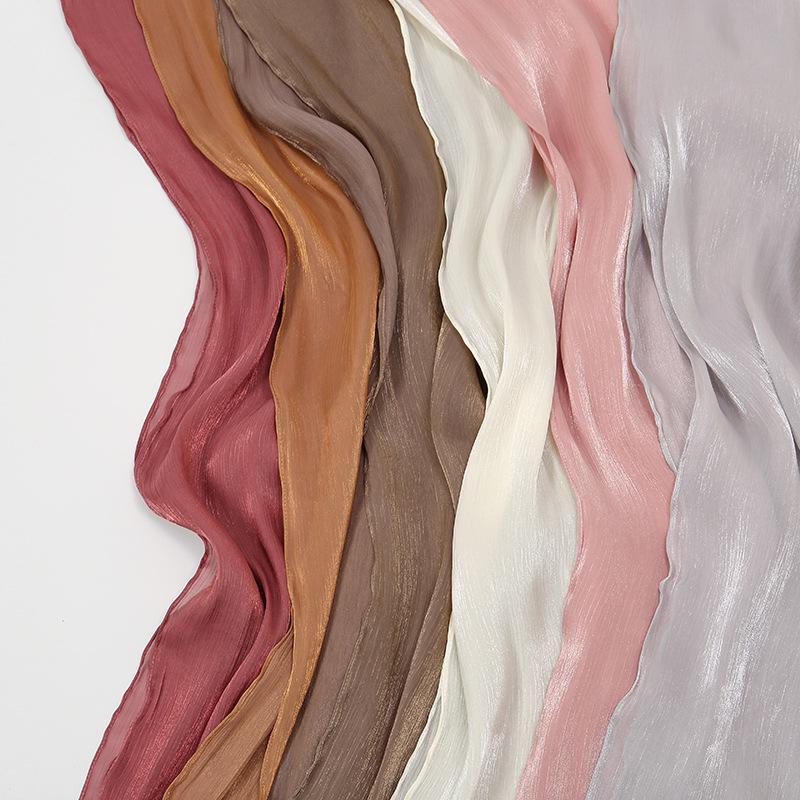 Dámský letní zářivý hedvábný saténový šátek - lehký, nemačkavý, jednobarevný