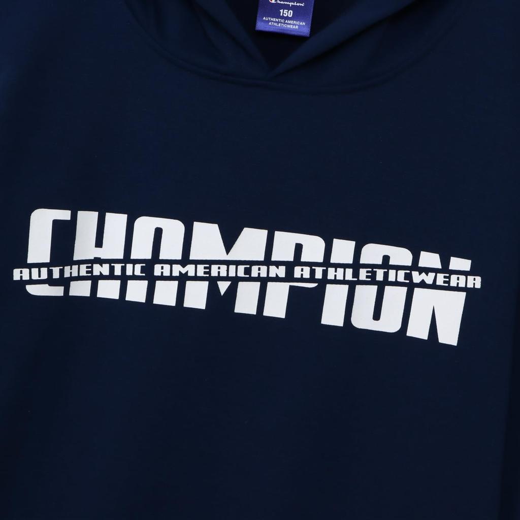 Champion Active Dry French Terry Long Sleeve Hooded Kids' Sweatshirt, Navy, Schoolboys, CK-BS102