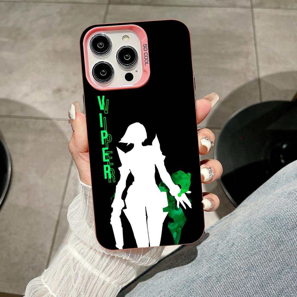 

Valo Viper Phone Case for iPhone 17 16 15 14 13 12 11 X XR XS Air Pro Max Plus Pink Colorful Silver Cover iPhone 13