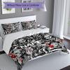 3pcs Custom Name Horror movies Set,Includes 1 Duvet Cover and 2 Pillowcases,All-season Bedroom Decor
