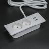 European charging socket European standard concealed strip, plugged European style with sockets 2 ports, 4000W,