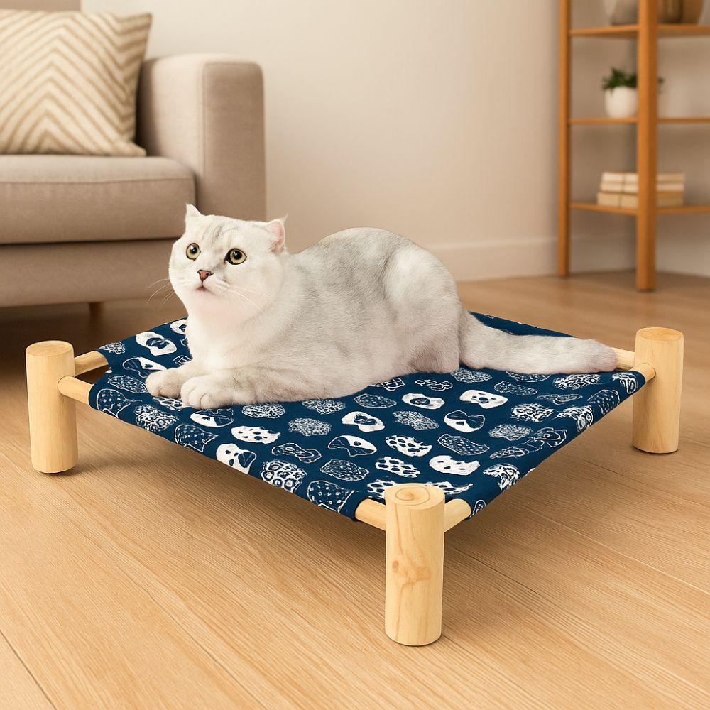 Breathable Elevated Cat Bed Wooden Cat Mat Creativity Cat/Dog Hammock  Four Seasons  Pets Furniture