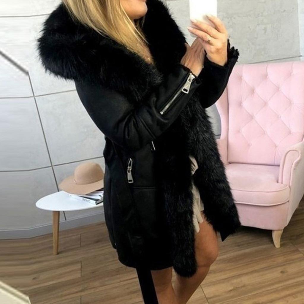 Woman Long Wool Coat Elegant Blend Coats Slim Female  Coat Outerwear Jacket