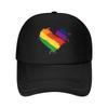 UnisexS Rainbow Heart Print Breathable Back Street Style HipHop FisherUnisex Hat with White with Mul Mesh Baseball Cap