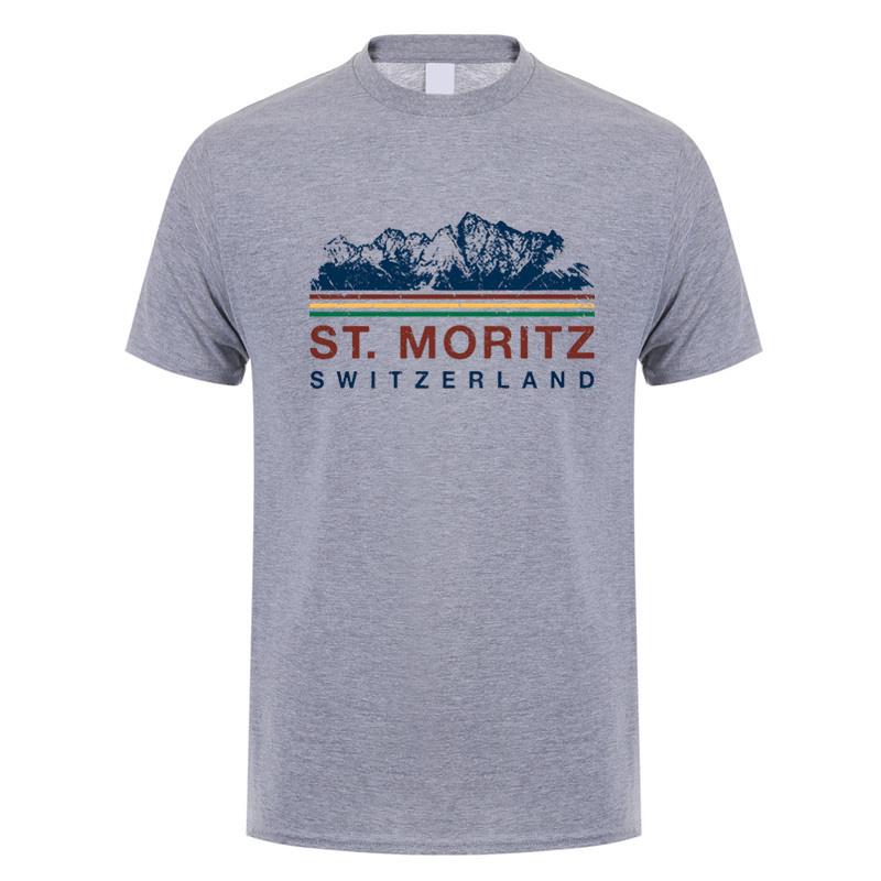 St Moritz Switzerland T Shirt Summer Graphic Unisex Cotton Tshirts Fashion Short Sleeve Dad Gift Oversized Tees DY307