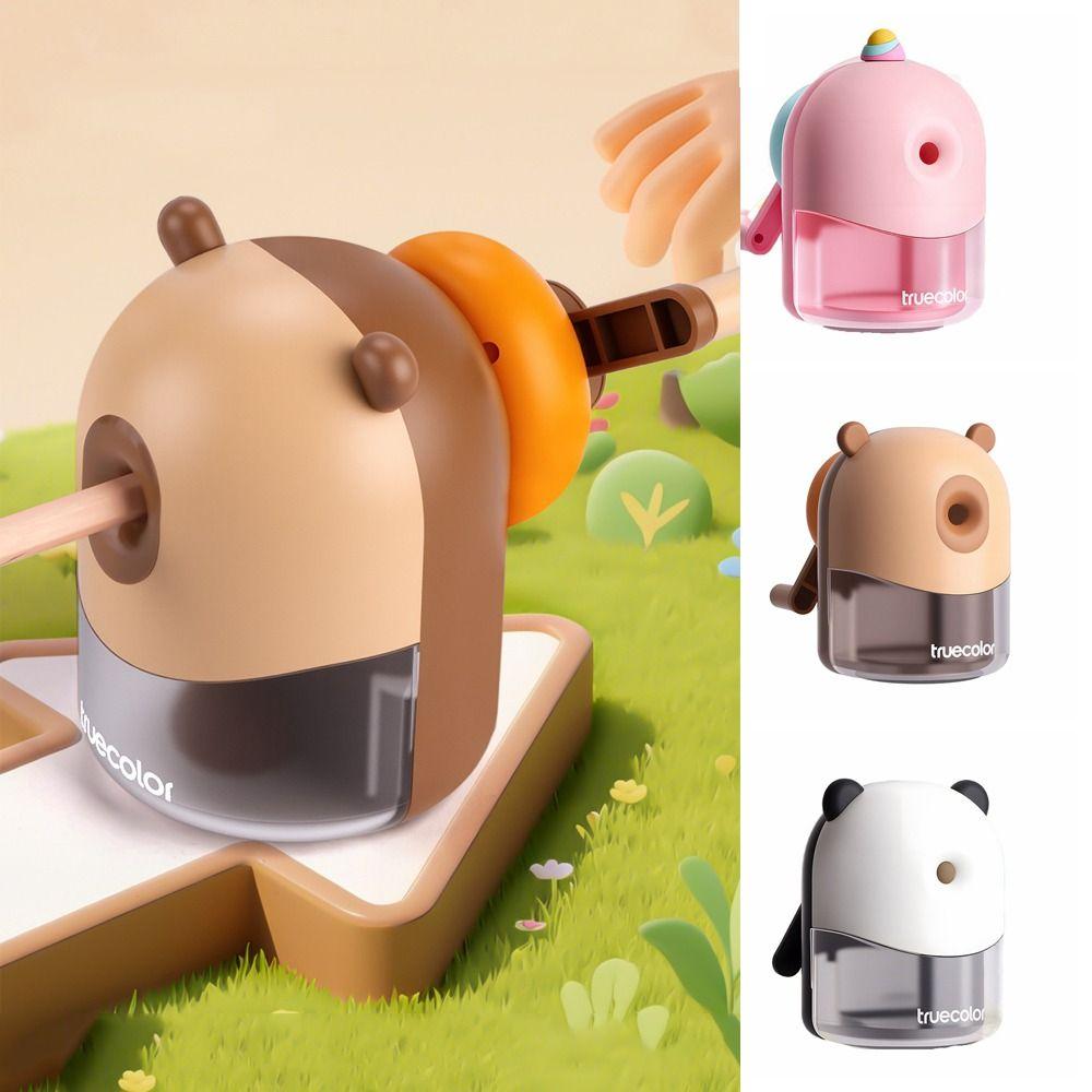 Hand-cranked Cartoon Pencil Cutter Single Hole Pencil Cutter Tool  Students