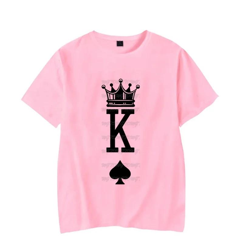 Футболка унисекс для пары с королевской короной женская для влюбленных модная трендовая для жены и мужа футболка Harajuku для пары унисекс S 2228₽