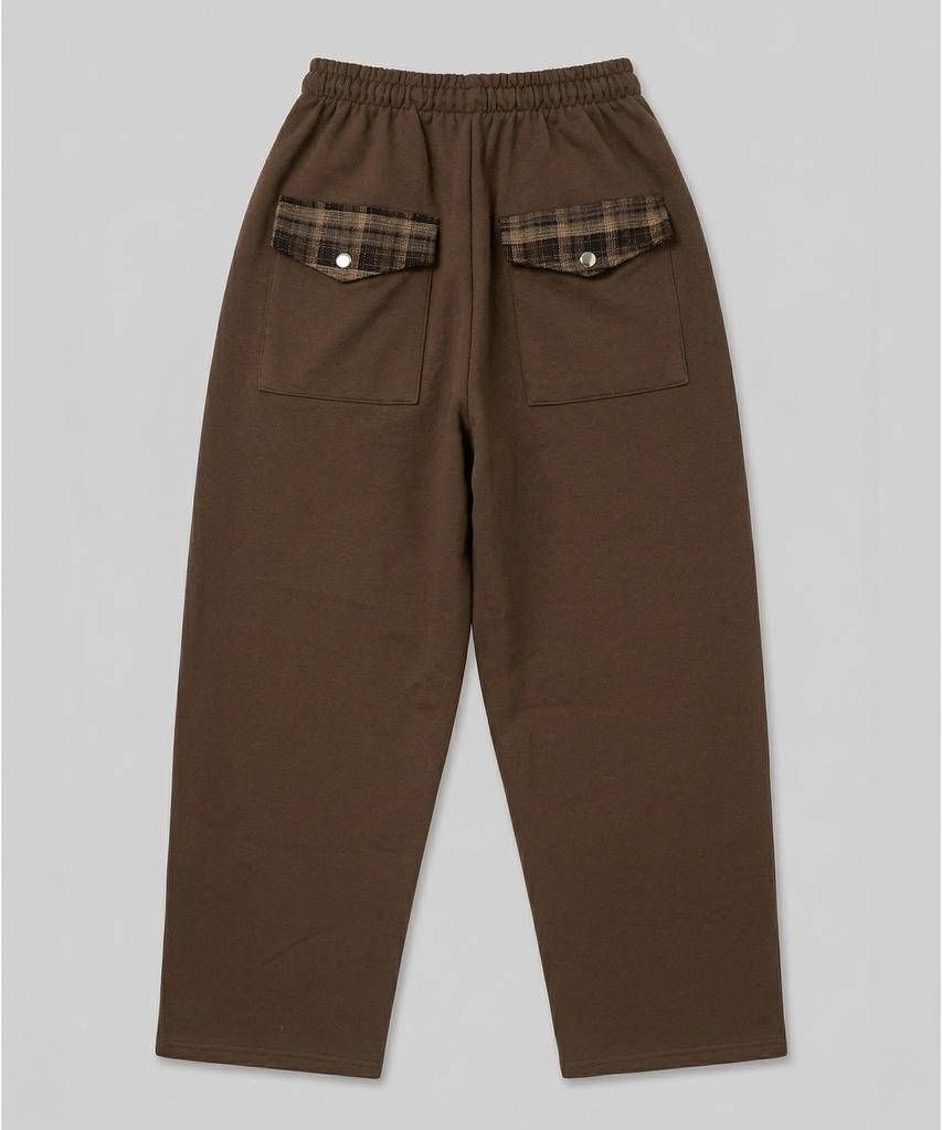 CHICKS Check Point Balloon Sweatpants Brown