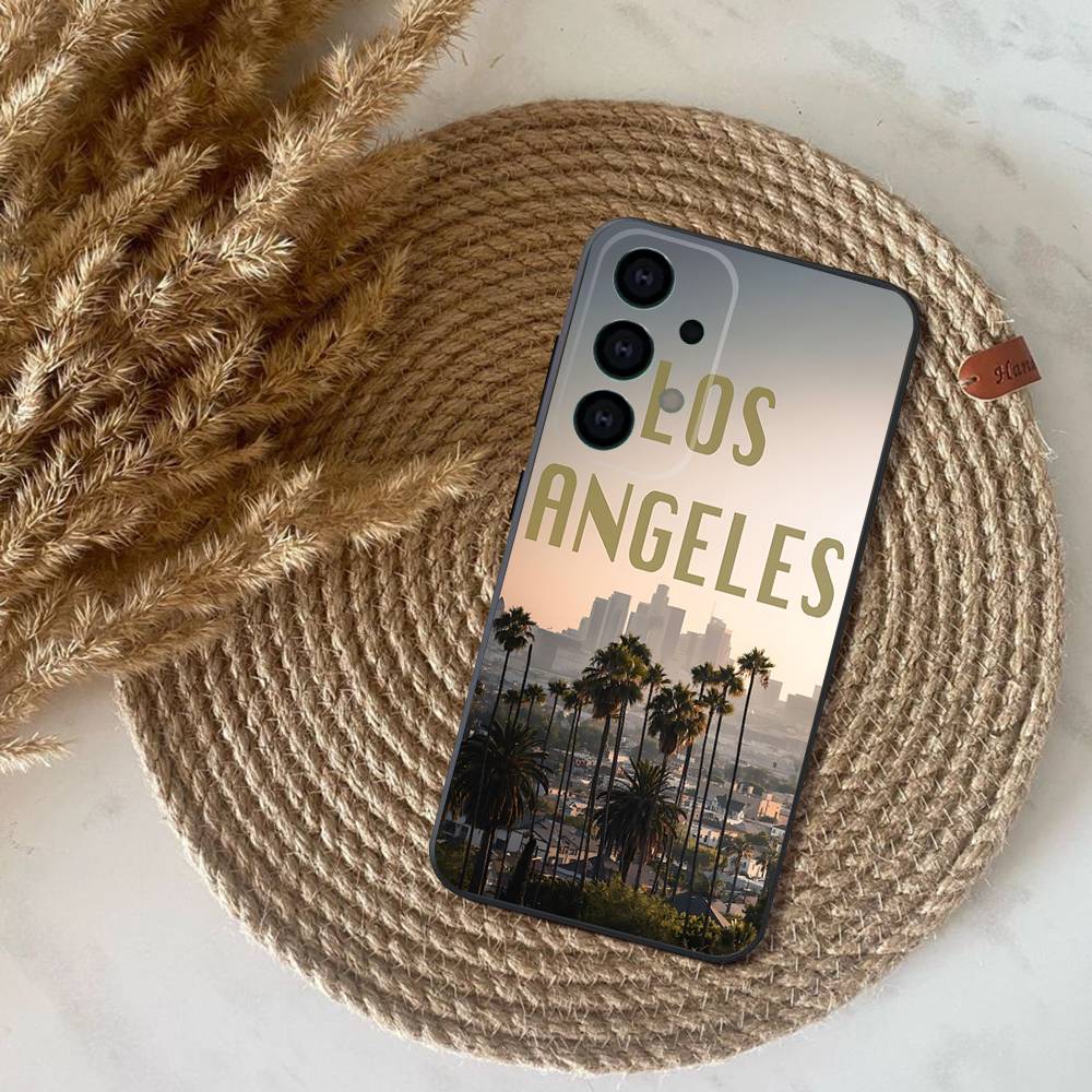 Travel Los Angeles California Phone Case For Samsung S25,S24,S21,S22,S23,S30,Ultra,S20,Plus,Fe,Lite,Note,10,9,5G Black Cover