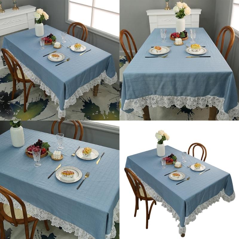 Florals Pattern Tablecloth Waterproofs Materials Quick Cleaning Solution For Kitchen Dining Room