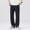 Summer New Wide-leg Drape Double-pleated Small Trousers Men's Daily Commuting Loose Straight Casual Long Pants