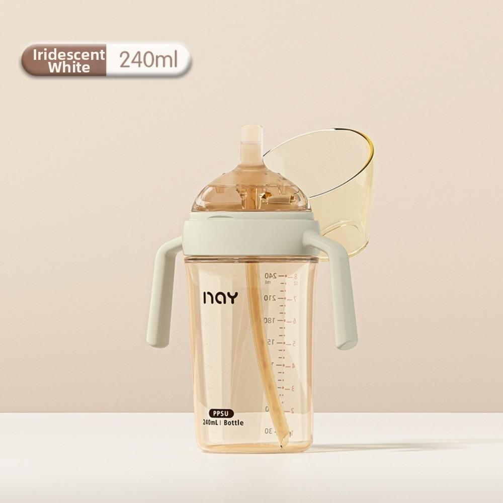 PPSU Automatic Milk Bottle Three Level Flip Cover Straw Cup Bottle For Baby Feeding