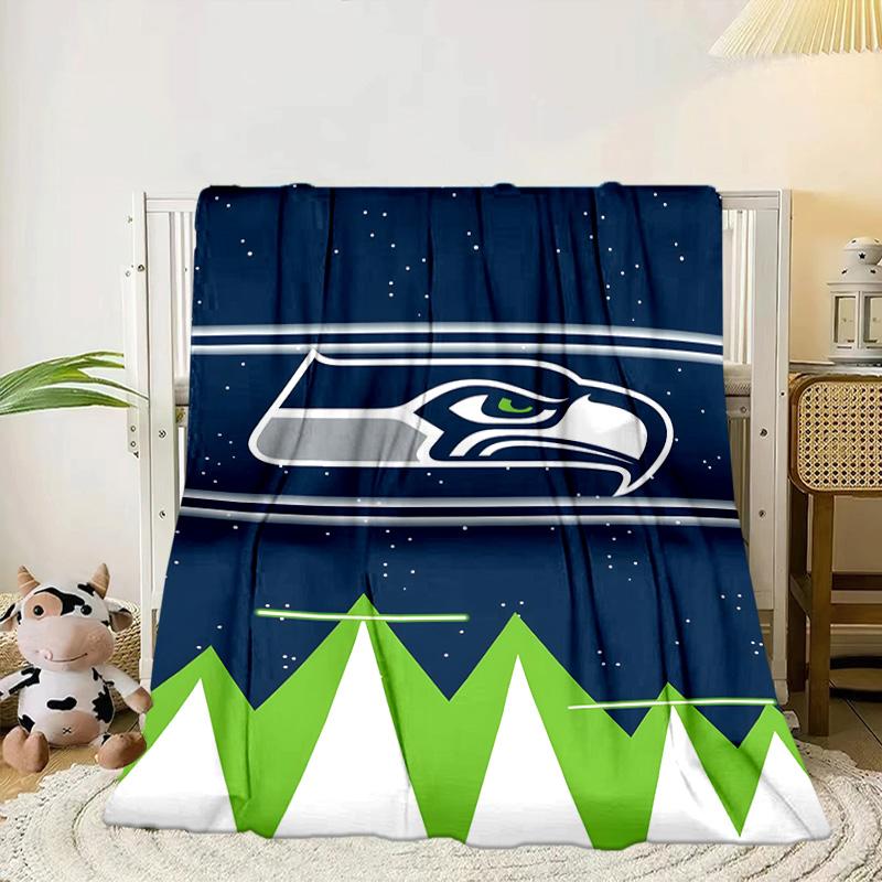 Seahawks Team Spirit Portable Blanket/Soft Blanket Bedding Blanket Suitable for Travel Camping Living Rooms Offices Sofas Fan Gifts