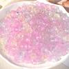 "100 Pcs Large Hole Transparent Frosted Barrel Beads - Colored Onion Powder Plastic Pony Beads for Dreadlocks and Wigs"