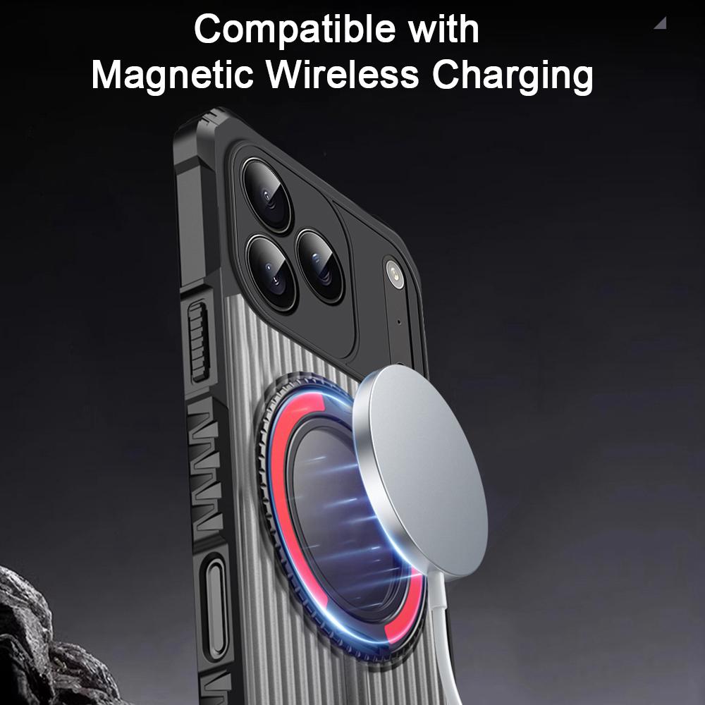 KEYSION Étui avec support anneau rotatif à 360° pour MagSafe pour iPhone 17 Pro Max 17 Air Mat Transparent Magnétique Antichoc Housse de téléphone