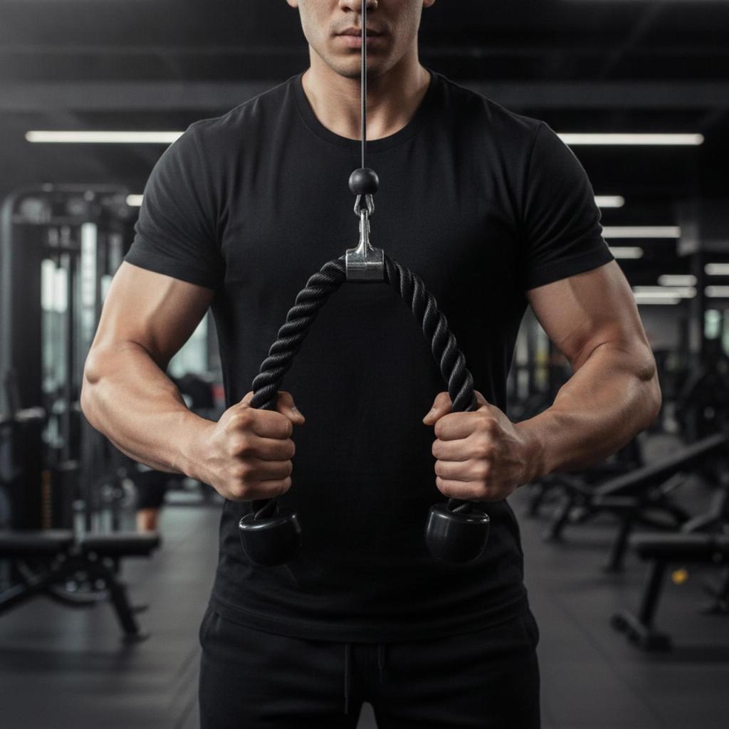 Triceps Rope with Rotating Connector Strong Cable Pull Non-Slip