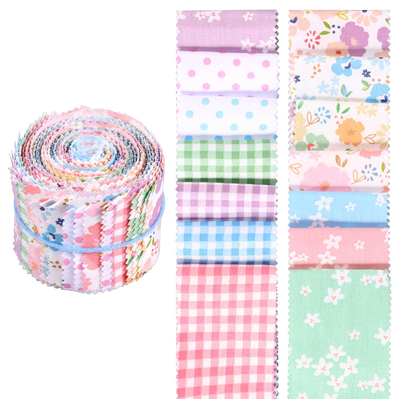 

80/84Pcs Cotton Jelly Roll Fabric Strips for Quilting Crafting & Sewing Print Pre Cut Quilting Strip Soft Sewing Patchwork Roll