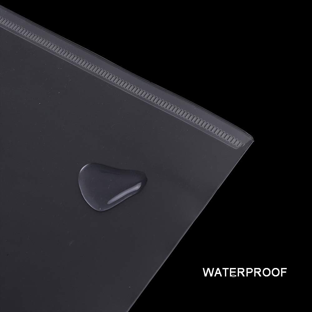 20pcs Plastic Envelopes, Clear Envelopes with Snap Button Closure, Document Folders Letter Size A4 Size File Envelopes with Label Pocket for School